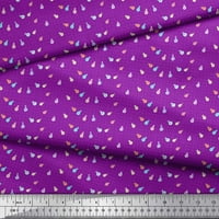 Soimoi Purple Heavy Satin Tkanina Dot & Sijalica Domaći dekor Ispiši šivanje tkanine široko