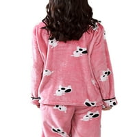 Beiwei Dame Sleep Rubl Pijamas setovi na noćnom rubu s dugim rukavima Baggy Lounge Set Winter Warm Wighwend