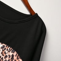 Bluze za žene Modni prekrasni vrhovi dugih rukava u boji u boji blok Leopard Ispis bluza Tunic Tops
