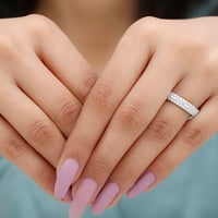 Classic Moissine Eternity Band Prsten za žene - Godišnjički prsten opsega, srebrna u Sterling, SAD 10,50