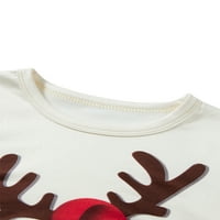 Božićna porodica Podudaranje pidžama postavlja roditelj-dijete Outfit PJS Božićni Elk Print majica s