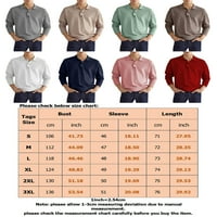 Luxplum Men Polo majica s dugim rukavima TEE Čvrsta boja T majice Classic Fit vrhovi Radni majica Khaki