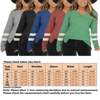 Avamo ženske pad bluze Bluza Basic V izrez dugih rukava labava fit prugasta bluza Comfy Soft Pulover