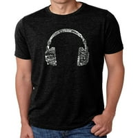 Pop Art Muška premium Blend Word Art Majica - Slušalice - jezici