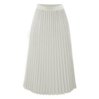 Suknje za žene Ženske solidne naborane elegantne midi elastična struka maxi suknja
