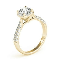 1.25CTW Prirodni dijamanti i moissanite 18k žuti zlatni krug halo zaručnički prsten