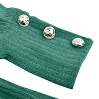 Labakihah džemperi za & nbsp; Ženska modna ženska luk ovratnik čvrste dugmad rukavac pleteni plusni