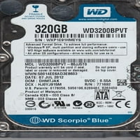 Wd3200bpvt-80jj5t0, DCM Dhmtjak, Western Digital 320GB SATA 2. Tvrdi disk