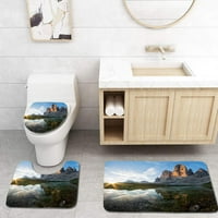 Tre cime dolomite Alpe Italija u kupaonici Contour prostirke za kupanje Contour mat i toaletni poklopac