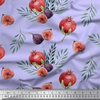 Soimoi pamučna voina od listova od tkanine, fig & pamegranat plodovi ispis tkanine sa dvorištem širom
