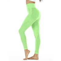 Lovskoo High Struk push up yoga hlače Žene HIP bešavne točke Brze suhe fitness gamaše zeleno