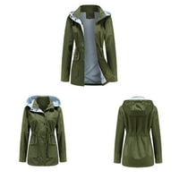 Njshnmn Ženski plus Veličine Kišni kaputi za kišni kaputi za žene lagana kišna jakna, XXL, vojska zelena