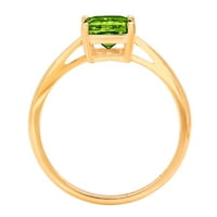 2ct smaragdni rez zeleni prirodni peridot 18k žuti zlatni graviranje izjava bridalna godišnjica angažmana