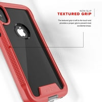 ION serija za iPhone Case Vojni pad pad testiran sa kaljenim staklenim zaslonom iPhone XS Case Crveno
