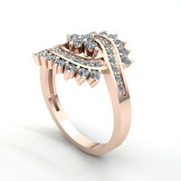 2carat okrugli rez Diamond Dame Bridal Cvjetni godišnjica Angažman prsten od punog 14k ruža, bijeli