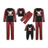 Porodično Božićno podudaranje pidžama setovi Xmas Plaid noćna odjeća za spavanje spavaćice za spavanje