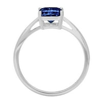 2.0ct smaragdni rez plavi simulirani tanzanit 18k bijeli zlatni godišnjički angažman prsten veličine