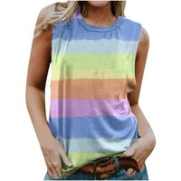Ženska modna bluza bez rukava majica Štampanje okruglih vrata na prodaju