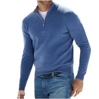 Muški džemperi sa patentnim vunenim džemper za spajanje ovratnika čvrste duge rukave pletene pulovere
