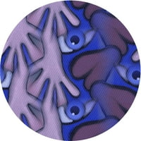 Ahgly Company u zatvorenom okruglom uzorkovima traper tamno plave prostirke, 4 '