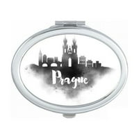 Prag Češko znamenitosti Tinta City ogledalo Portable Foll ručno šminke dvostruke bočne naočale