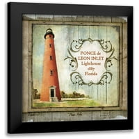 Beth Anne Creative Crna modernog uokvirenog muzeja Art Print pod nazivom - Florida Lighthouse VIII
