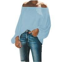 Bluze za žene dugih rukavša ljetni modni seksi od ramena obični top t majice Flowy tunike opruga