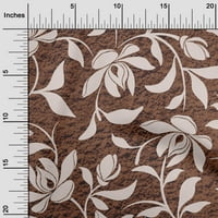 Onuone pamučna svila smeđa tkanina cvjetna magnolija sa teksturom šivaći materijal za šivanje tiskane