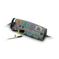 Kensington 8-outlet adapter za zaštitu od prenapona, crni, ft kabel, joules