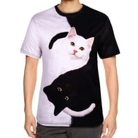 Xiuh UNI NOVO 3D Print Animal Ljeto Kratki rukav T-majice TOP bluza Grafička majica za žene Bijela m