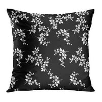 Liberty Tiny Cvijeće crno-bijelo mali uzorak cvjetni ditsy slatki jastučni jastučni jastuk