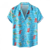 Mchoice Muški prednji džep Havajski košulje Casual majica kratkih rukava dole plažne polo majice za