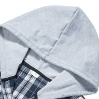 Polo košulje za muškarce Jesen i zimska casual karirana košulja s kapuljačom s kapuljačom s dugim rukavima