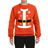 Divlji Bobby, Santa odijelo sa kaišnim pahuljicama ružni božićni džemper unise grafička dukserica, narančasta,