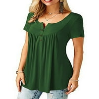 Ženski gumbi plus veličina majica kratkih rukava vrši ležerna labava obična bluza
