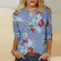 Viadha bluze za žene srušene casual plus veličine tuničke vrhove tiskarskih košulja Flowy Ljetni vrhovi