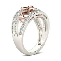 Modni elegantan majčin dan Love Set Rhinestone probijen prsten dame dragi nakit Preppy prsten set