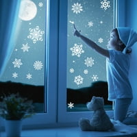 WolliclyMy božićni prozor PVC naljepnica Božićno samoljepljivi snježni prozor Dekor prozora za vrata