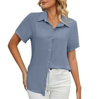 FSqjgq košulje s dugim rukavima za žene Modne žene Osnovne majice Kratki rukav casual Popularni modni