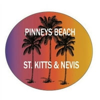 Pinneys Beach St. Kitts & Nevis Suvenir Palm Drveće surfanje Trendy Ovalna naljepnica naljepnica