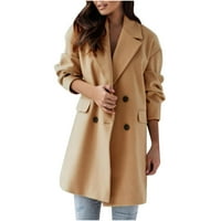 Ženski kaput s dugim rukavima, pune boje, neobična odjeća, kaput za slobodno vrijeme