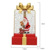 Xinhuadsh božićno svjetlo Clear Poklon Bo Oblik 3D Santa Claus Snowman Tretter Stisckeins Romantic Romantična