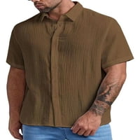Muškarci Luxplum gumb spuštaju ljetne košulje rever za bluzu za vrat Redovna fitna majica dnevna habanje
