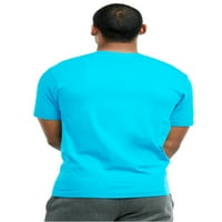 Muška mekana pamučna majica s srednje težine kratkih rukava, tirkizna 2xl, broj, paket