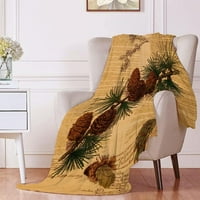 Tree Botanički print Vintage cvjetna trava Fleece Flannel Lagana ćebad prekrivane plišane meke posteljine