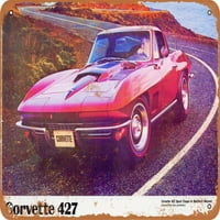 Metalni znak - Chevy Corvette - Vintage Rusty Look