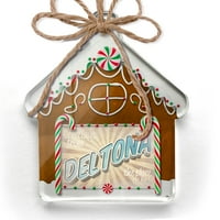 Ornament tiskani jednostrani pozdravi iz Deltone, Vintage razglednice Božić Neonblond