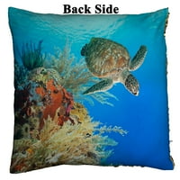 Ocean jastučnica, podvodna svjetska morska kornjača i koralni greben Reverzibilni sireni sekfički jastuk