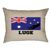 Australija Olympic - Luge - Aus zastava - Silhoueta ukrasna posteljina bacač jastuk jastuk sa umetanjem