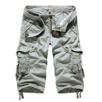 Amidoa Leisure Taktičke hlače za muškarce Modni vintage Teretne kratke hlače Čvrsti džepovi Dugi planinarski